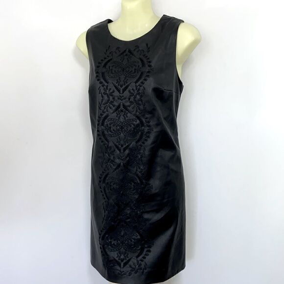 Abercrombie & Fitch Dresses & Skirts - Abercrombie & Fitch Dress Faux Black Leather Embroidered Mini Sz Sm